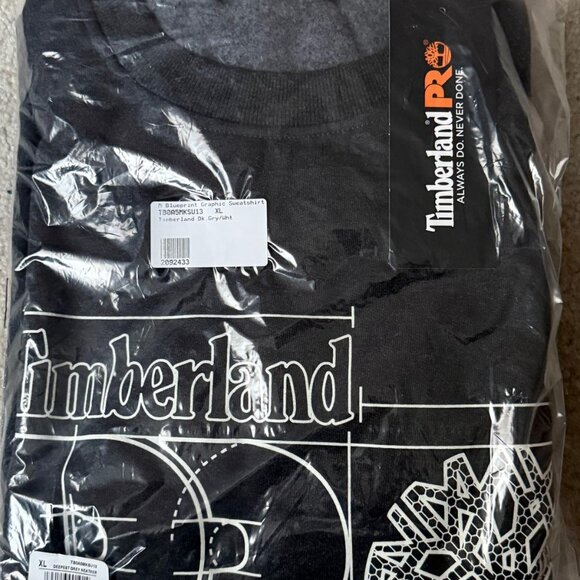 Timberland PRO Blueprint Graphic Sweatshirt – Grey Crewneck,Original Fit - Picture 2 of 4